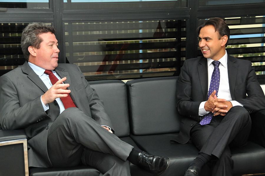 Presidente do Itertins Júlio Cesar e o defensor público geral, Marlon Amorim