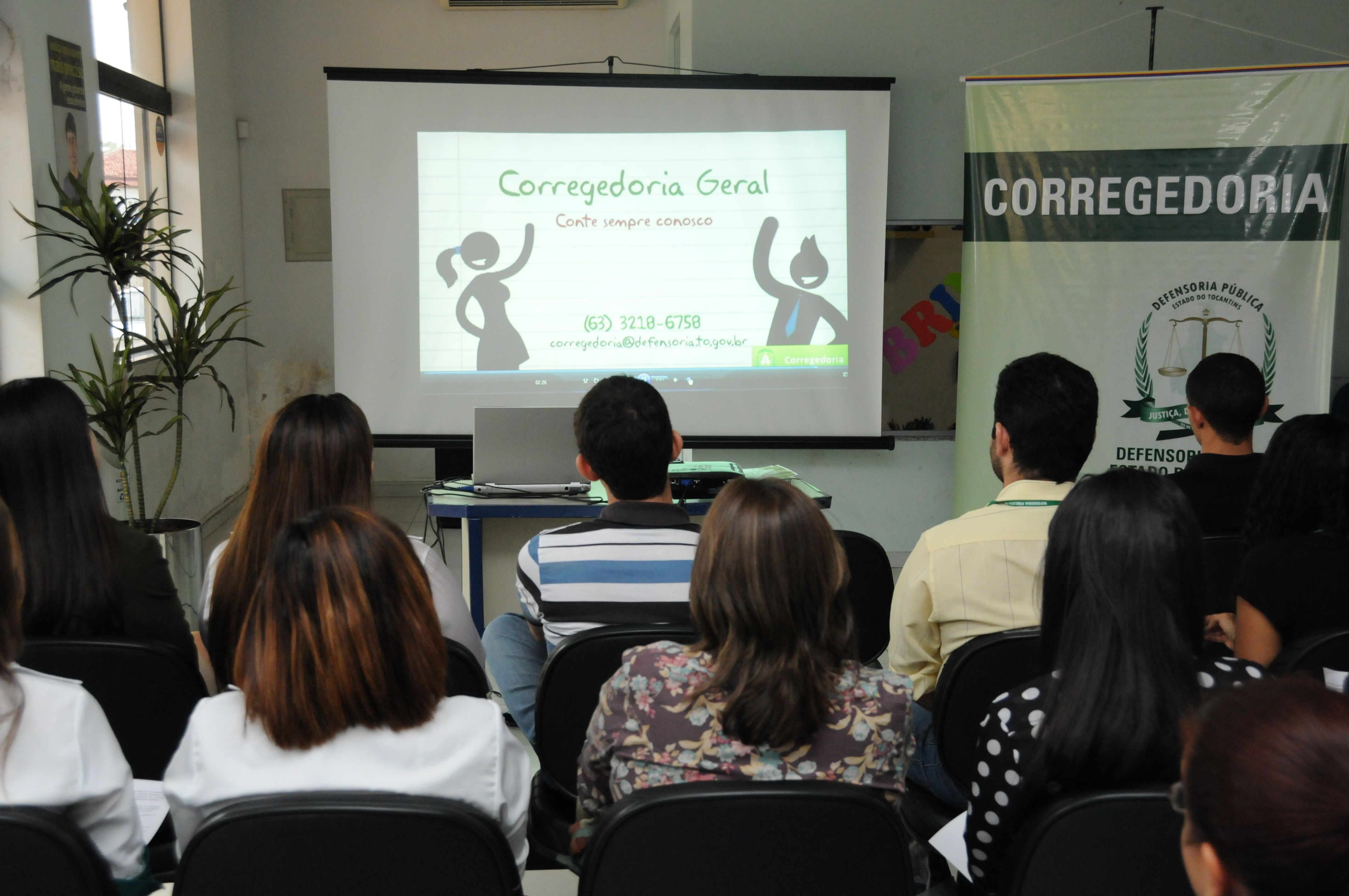 Apresentação de video informativo sobre a Corregedoria