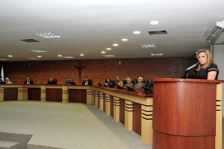 Pronunciamento da presidente do Tribunal de Justiça, Angela Prudente