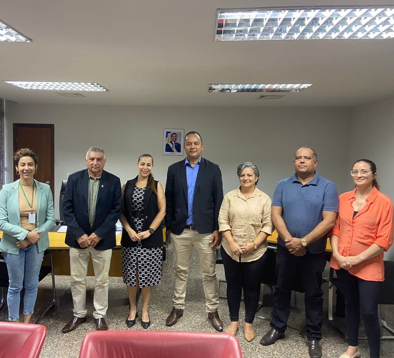 Representantes da Defensoria Pública e da Seciju que participaram da reunião