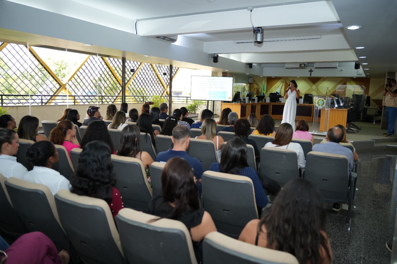 A palestra integrou programação de iniciativa do TRE-TO  e foi realizada no Pleno do Tribunal
