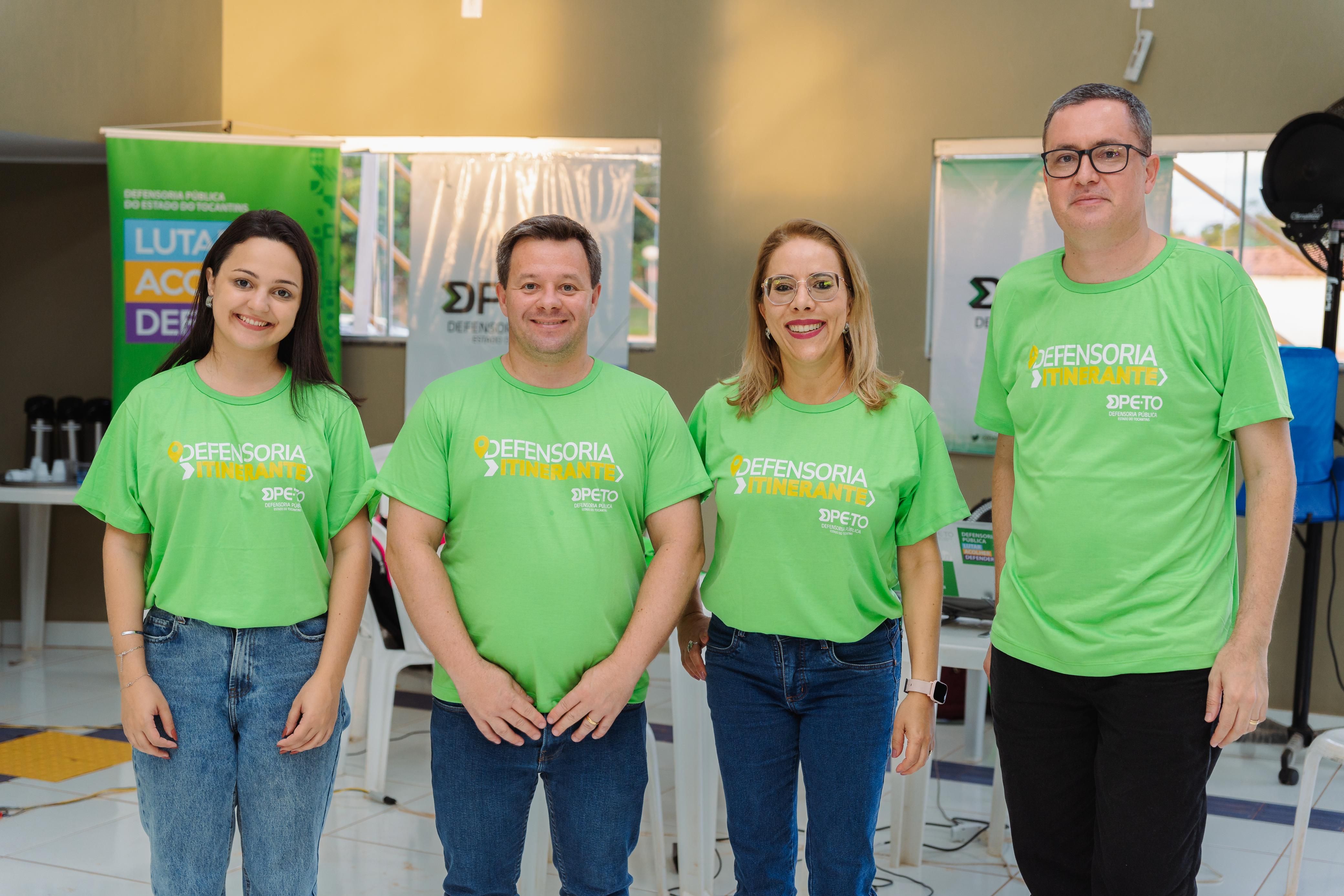Defensoras e defensores públicos que realizaram os atendimentos: Luisa Lemos (E), Danilo Frasseto, Letícia Amorim e Murilo Machado (E)