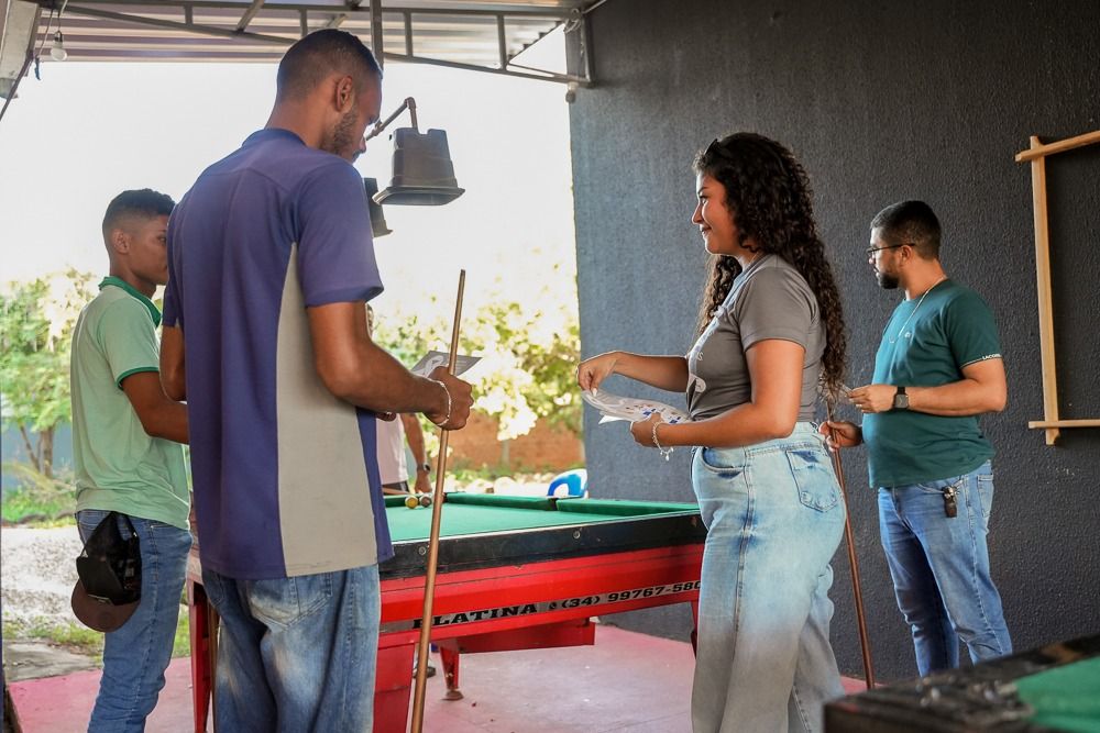 A ação teve o objetivo de sensibilizar os homens pelo fim da violência de gênero