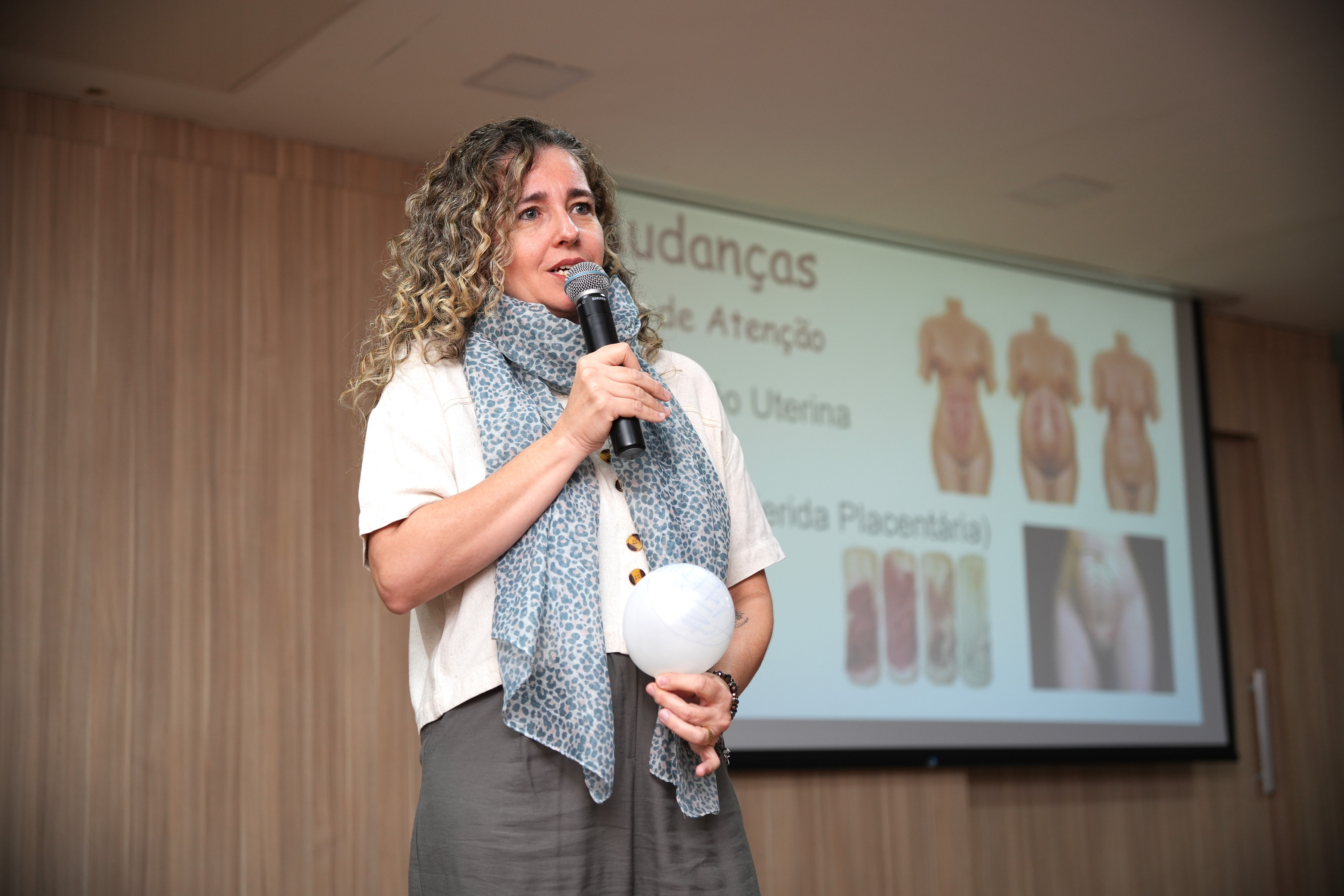 Em sua fala, Christine Ranier destacou a vulnerabilidade extrema da mulher no puerpério