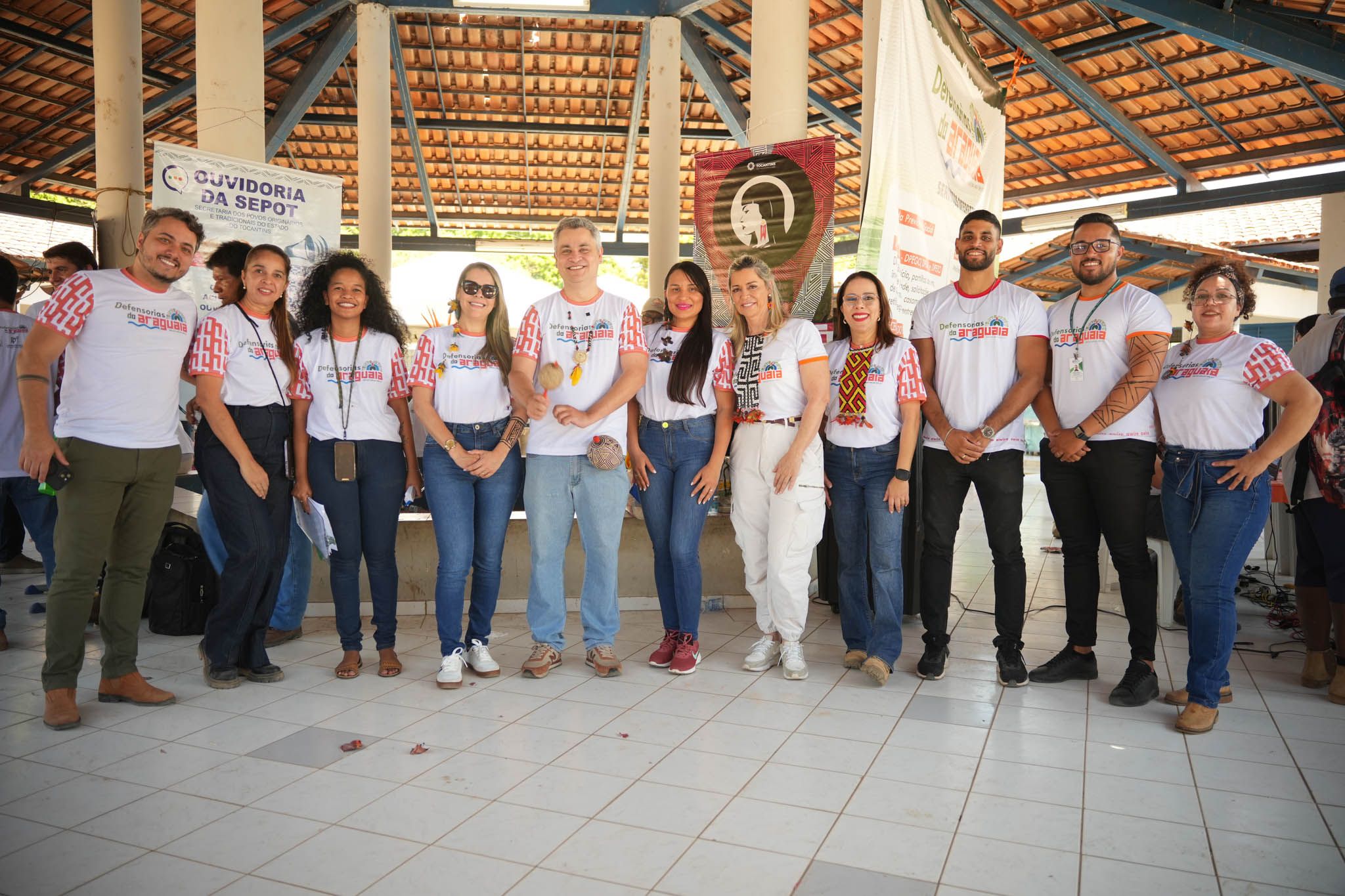 Equipe da Defensoria Pública do Tocantins presente na Aldeia Fontoura