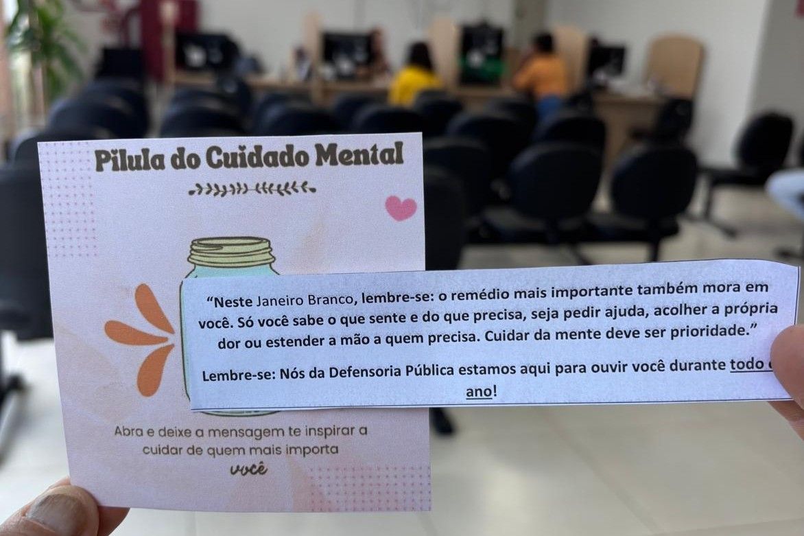 Na ocasião, foi entregue frase motivacional aos assistidos