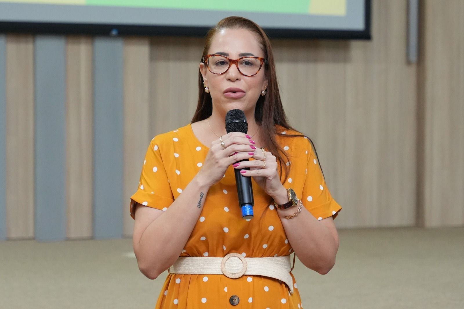 A cordenadora do Nudeca, defensora pública Elisa Queiroz, participou do evento
