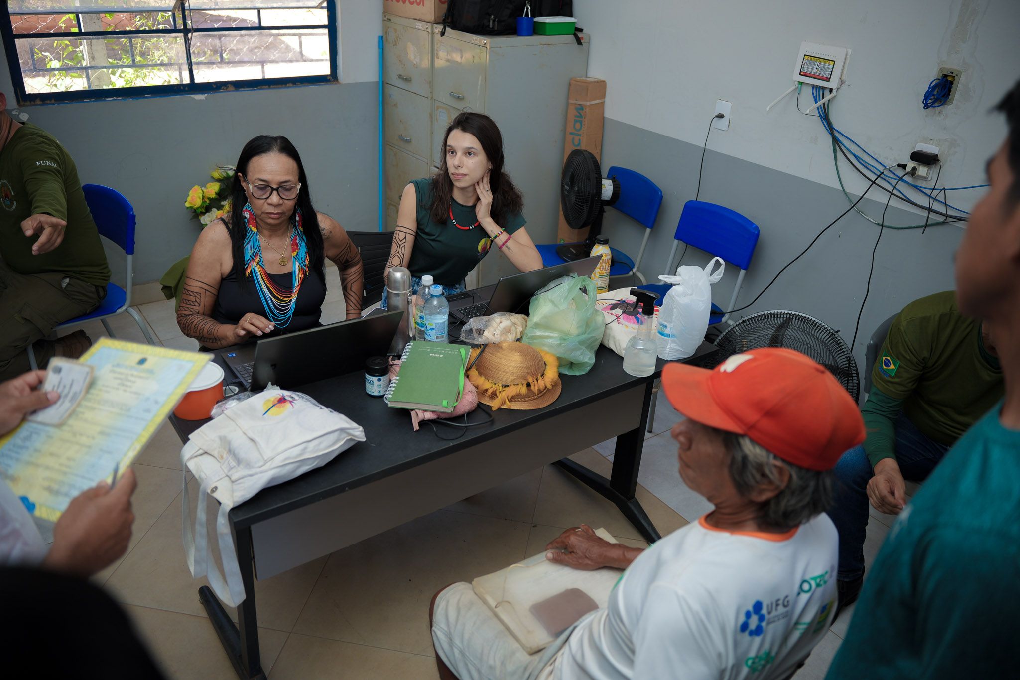Atendimento da Funai, parceira da DPE-TO no atendimento na Aldeia Santa Isabel do Morro