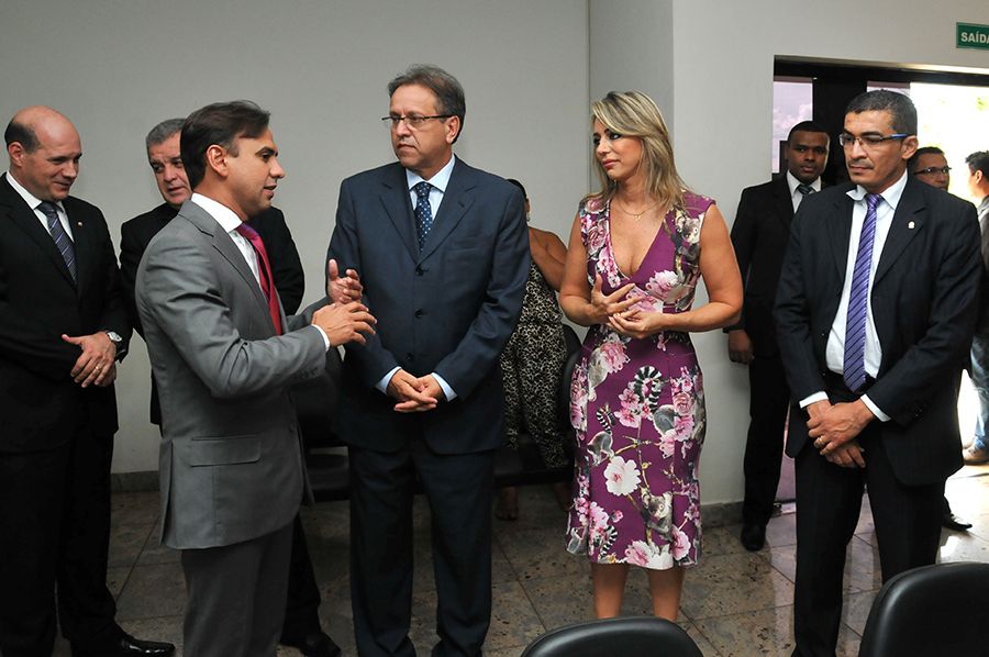 Defensor público geral, Marlon Amorim, governador Marcelo Miranda, corregedora-geral Estellamaris Postal e o defensor público Neuton Jardim