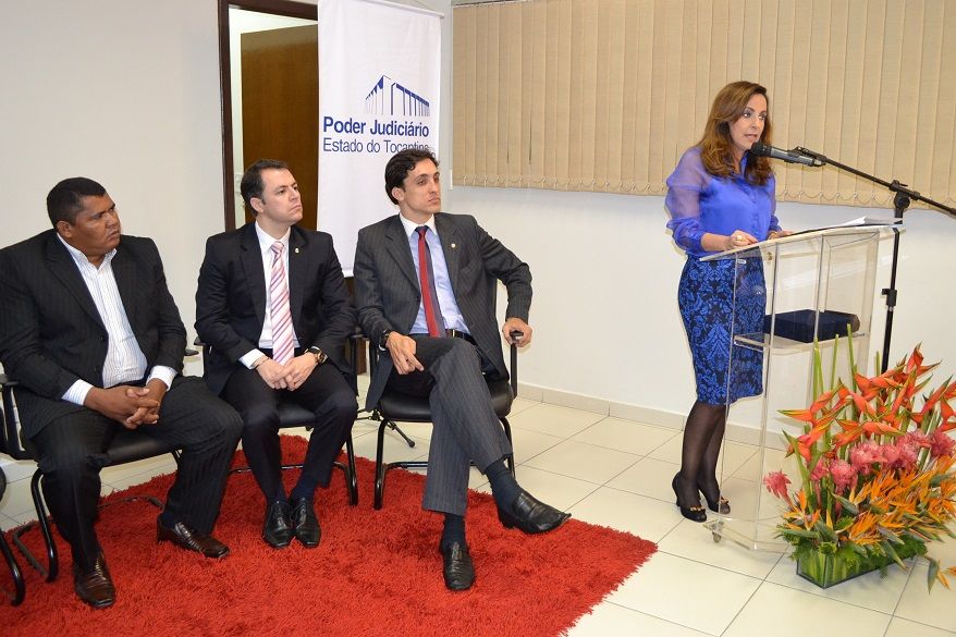 Presidente do Tribunal de Justiça, Angela Prudente durante pronunciamento                               agradece parceria da Defensoria.