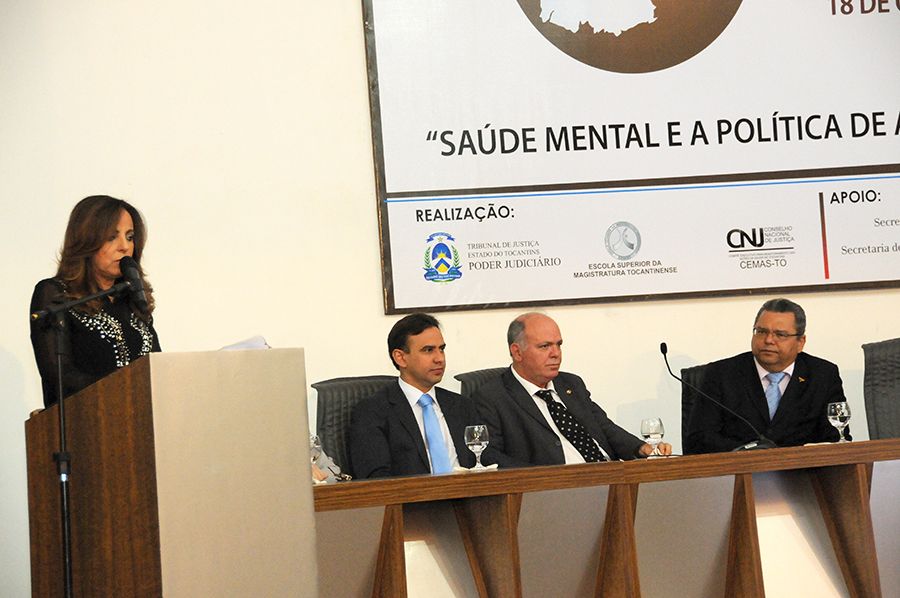 Presidente do Tribunal de Justiça, Angela Prudente durante pronunciamento