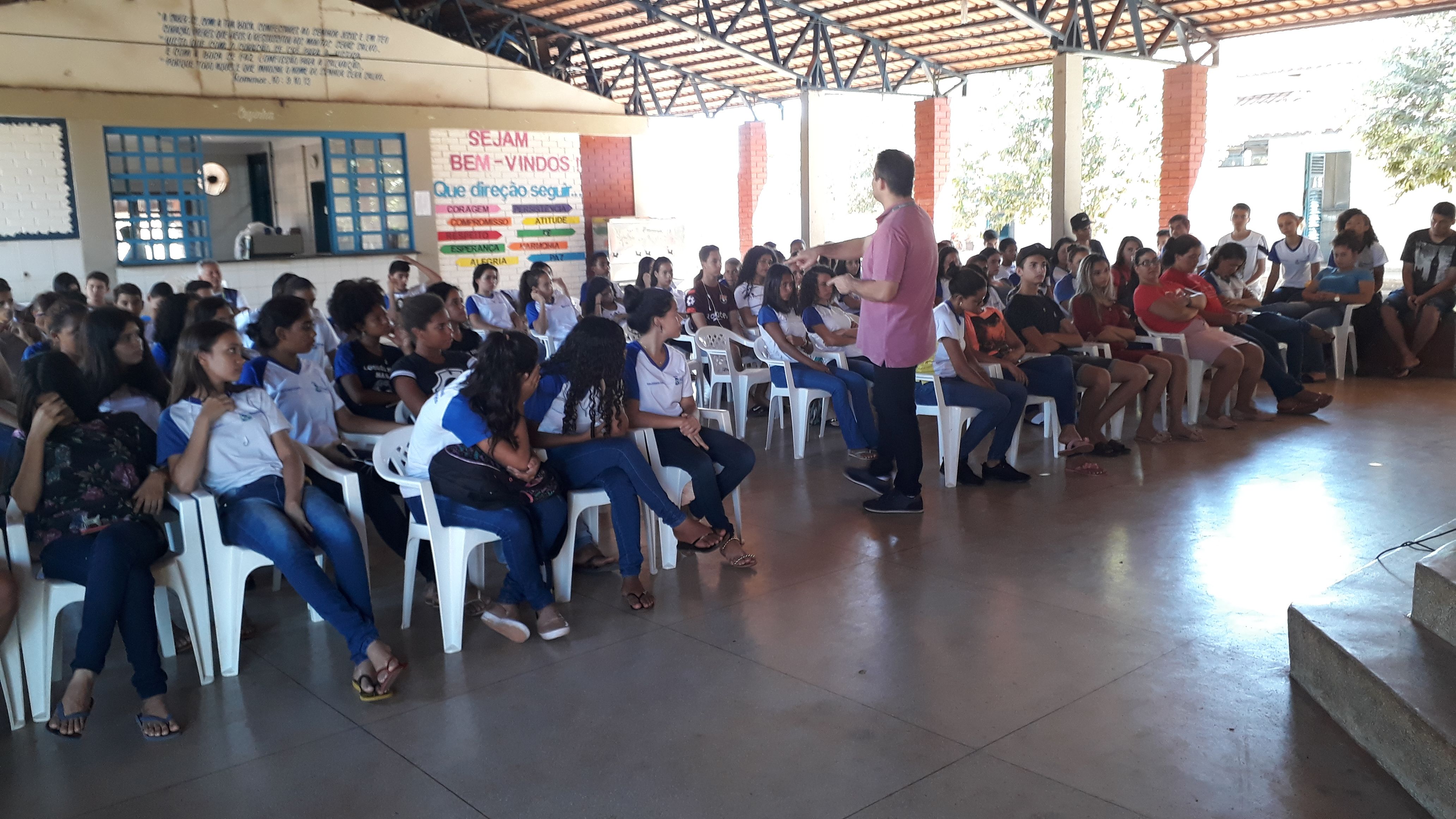Palestra no Colégio São José Operário, em Paraíso do Tocantins