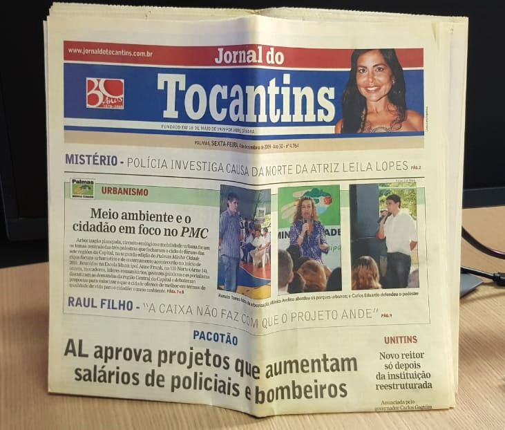Jornal do Tocantins da semana em que aconteceu o evento