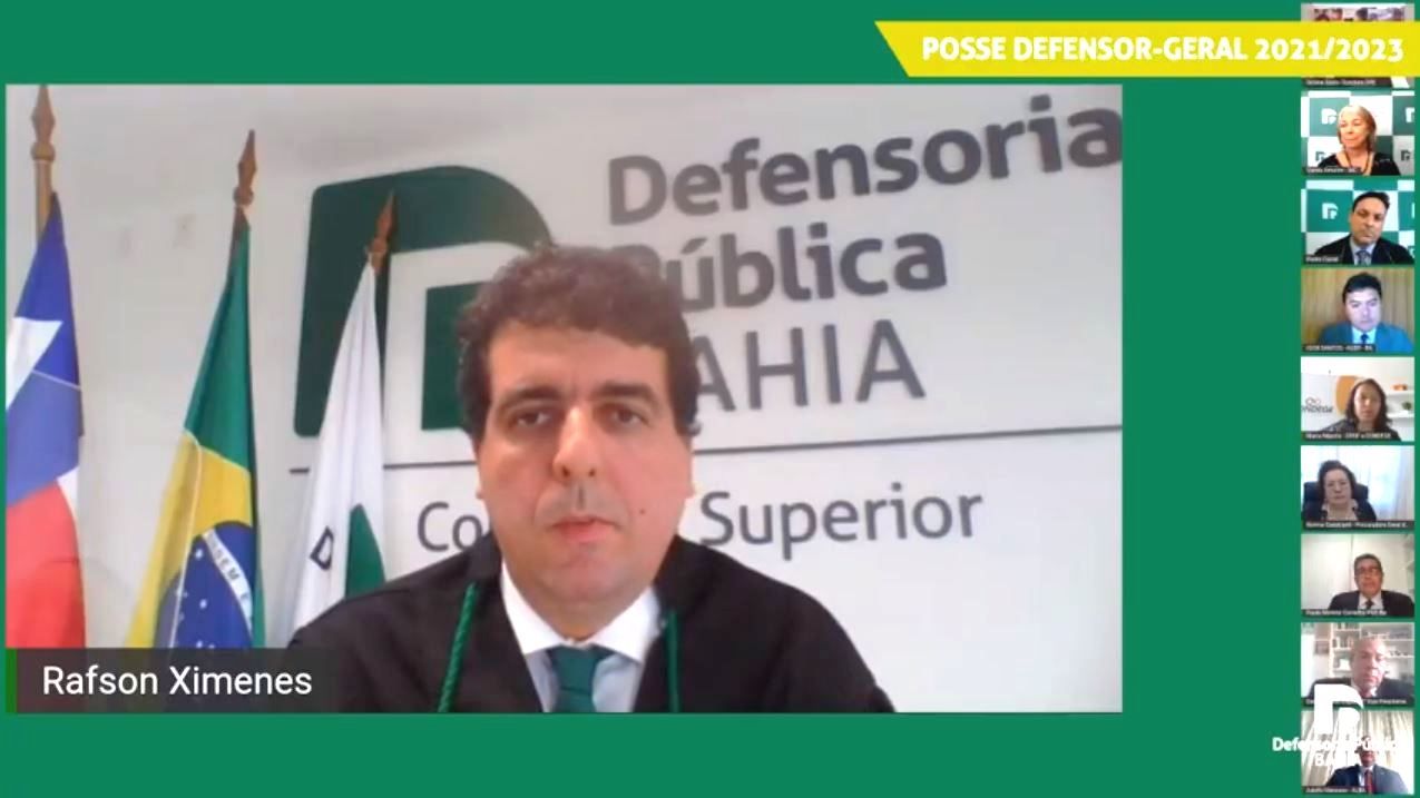 Reconduzido ao cargo após eleição, Rafson Ximenses é defensor público-geral na Bahia desde 2019.