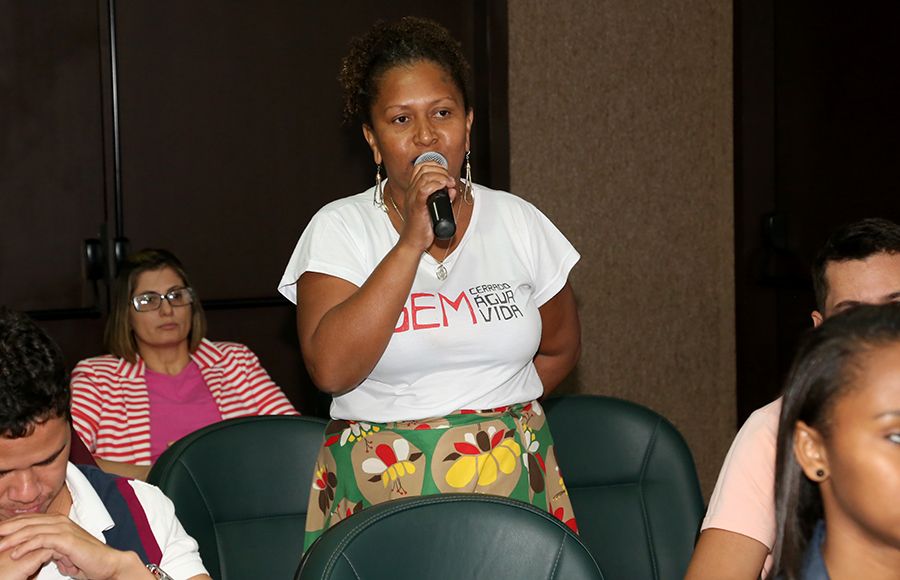 Fátima Barros durante seminário na Defensoria Pública, em 2017