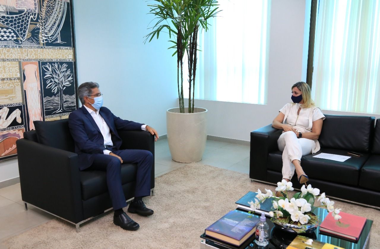 A defensora pública-geral e o presidente do Tribunal de Contas do Tocantins se reuniram nesta quarta-feira, 2