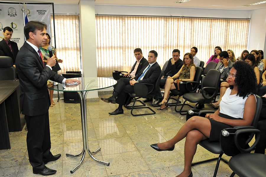 Pronunciamento do defensor público geral, Marlon Amorim, durante solenidade de posse