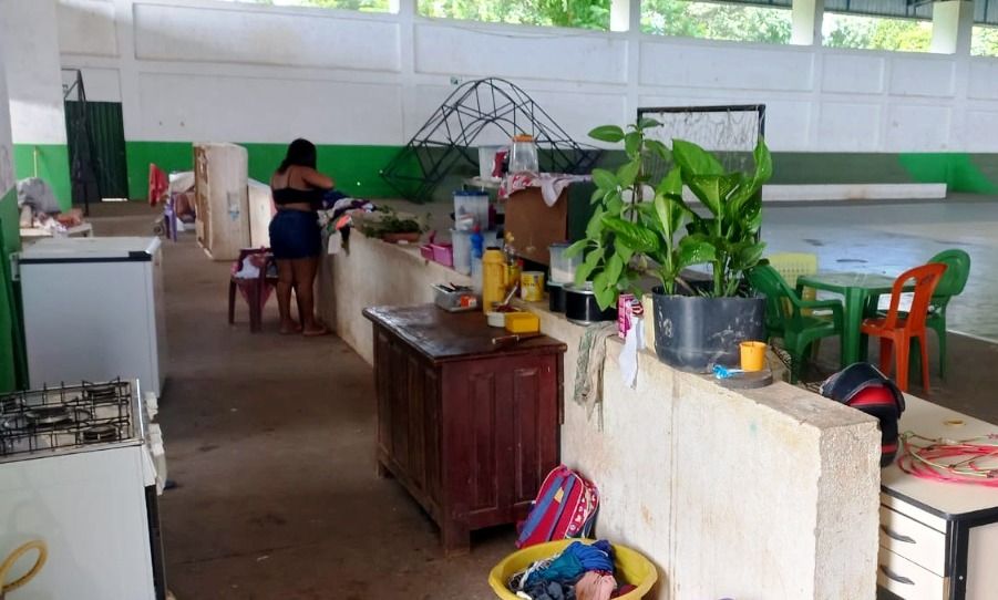Ginásio em São Miguel do Tocantins se tornou abrigo provisório e foi vistoriado pela Defensoria Pública