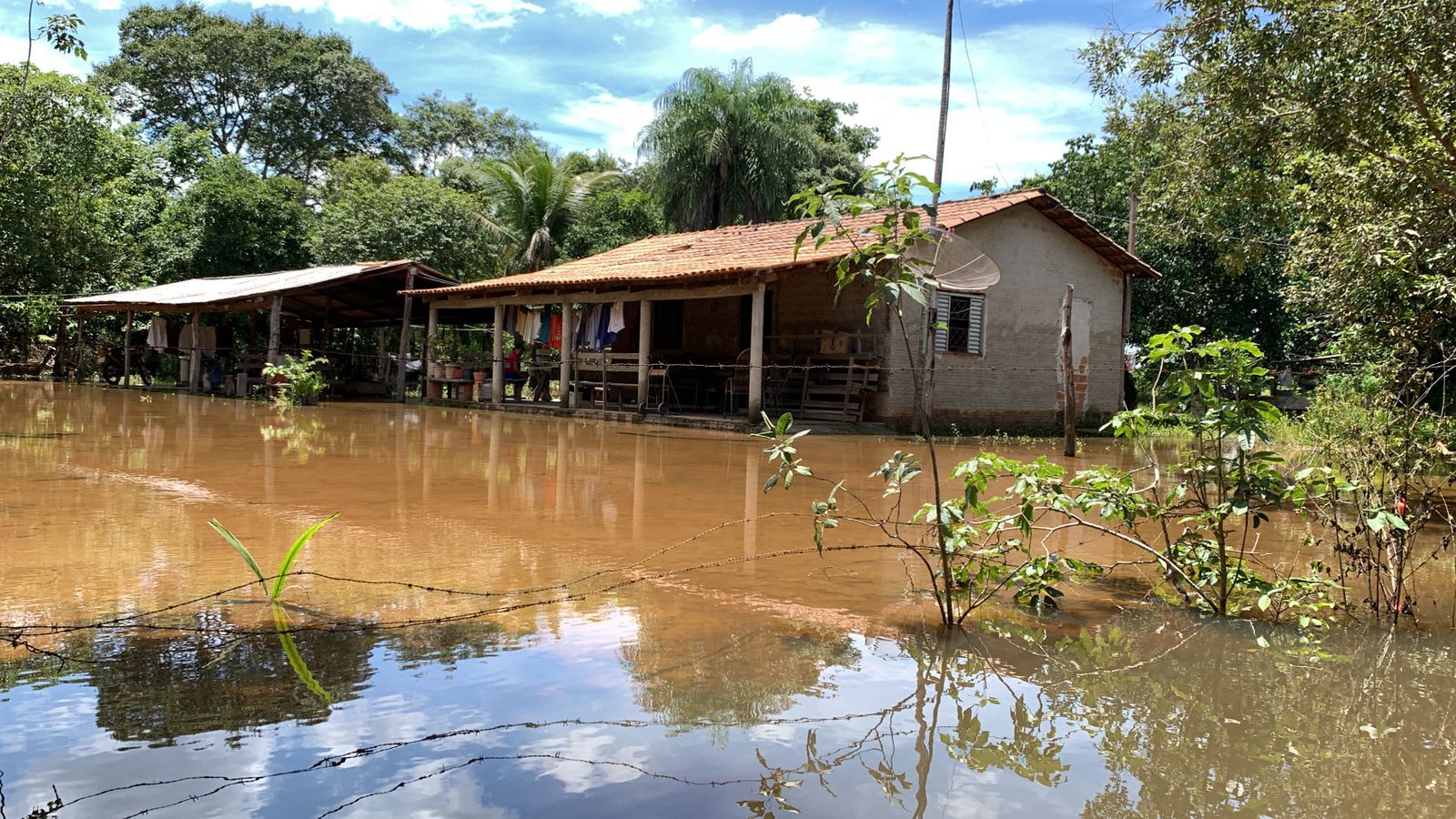 Casa no PA Caracol II, zona rural de Formoso do Araguaia: nova inundação pode causar ainda mais prejuízos