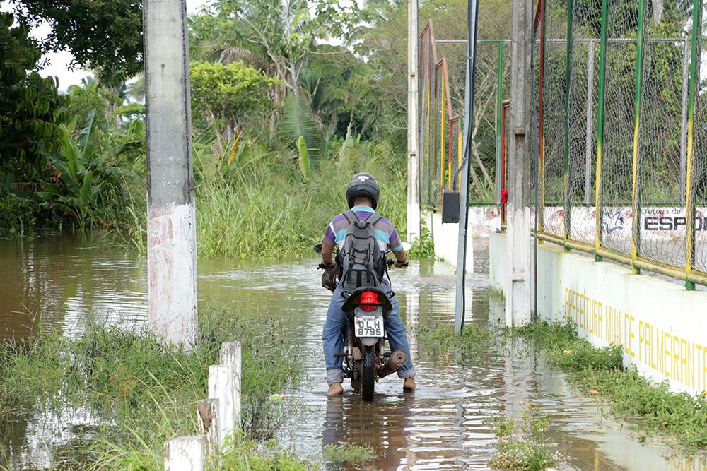 Área urbana de Palmeirante está alagada, mas a cidade não tem desabrigados