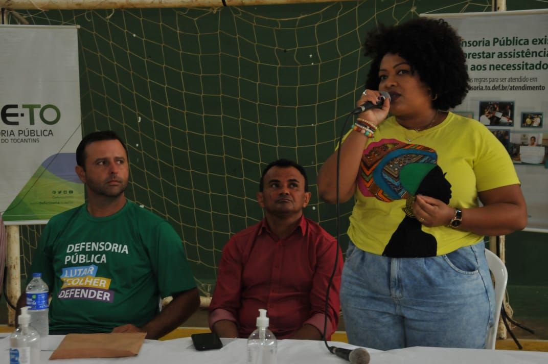 Maria Aparecida falou da alegria de receber o Defensoria Quilombola na região novamente
