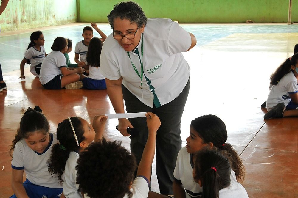Ação contou com dinâmicas interativas entre os alunos