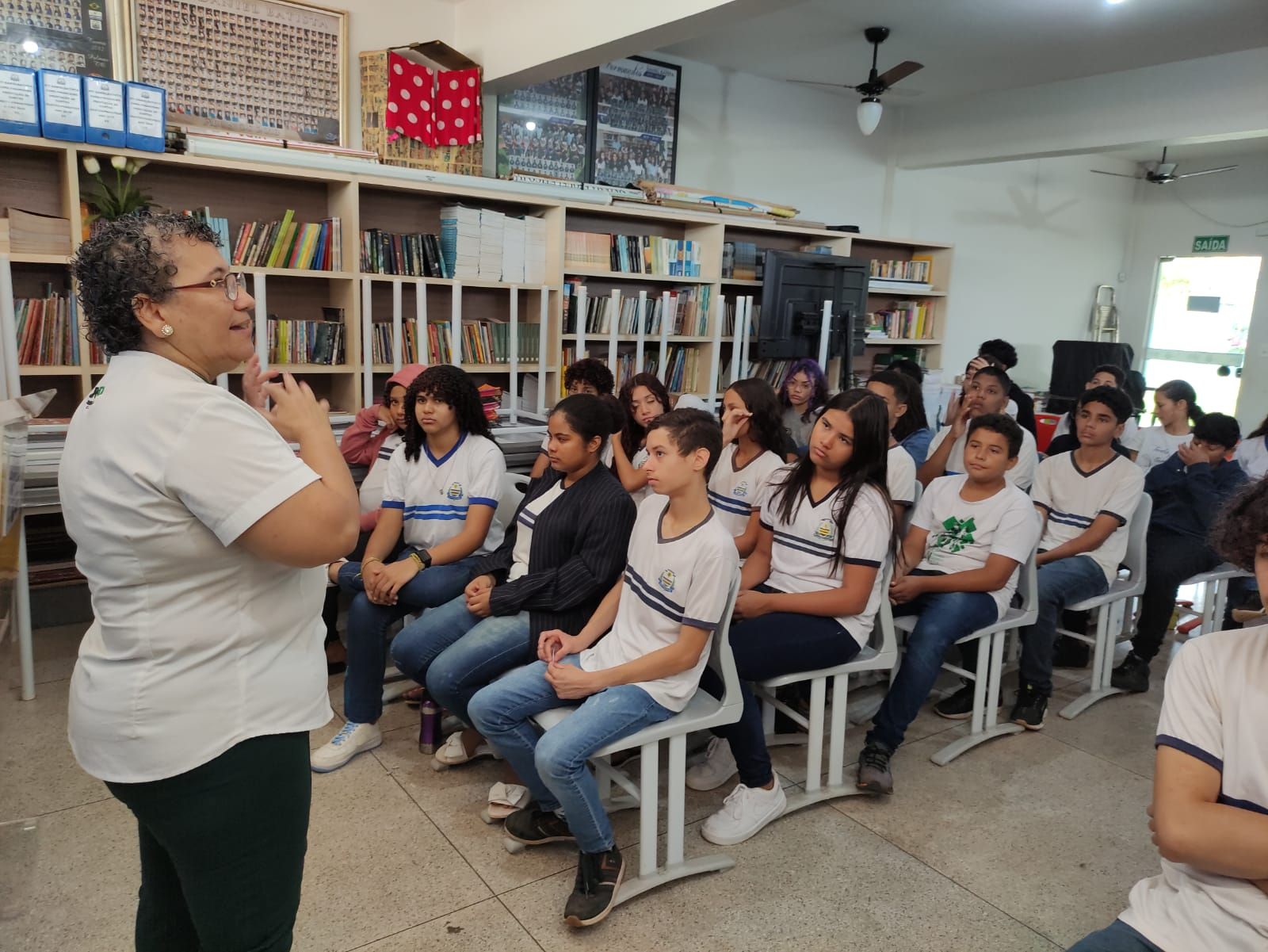A gerente de Ensino e Capacitação da Esdep, a pedagoga Elis Sodré ministrou a palestra