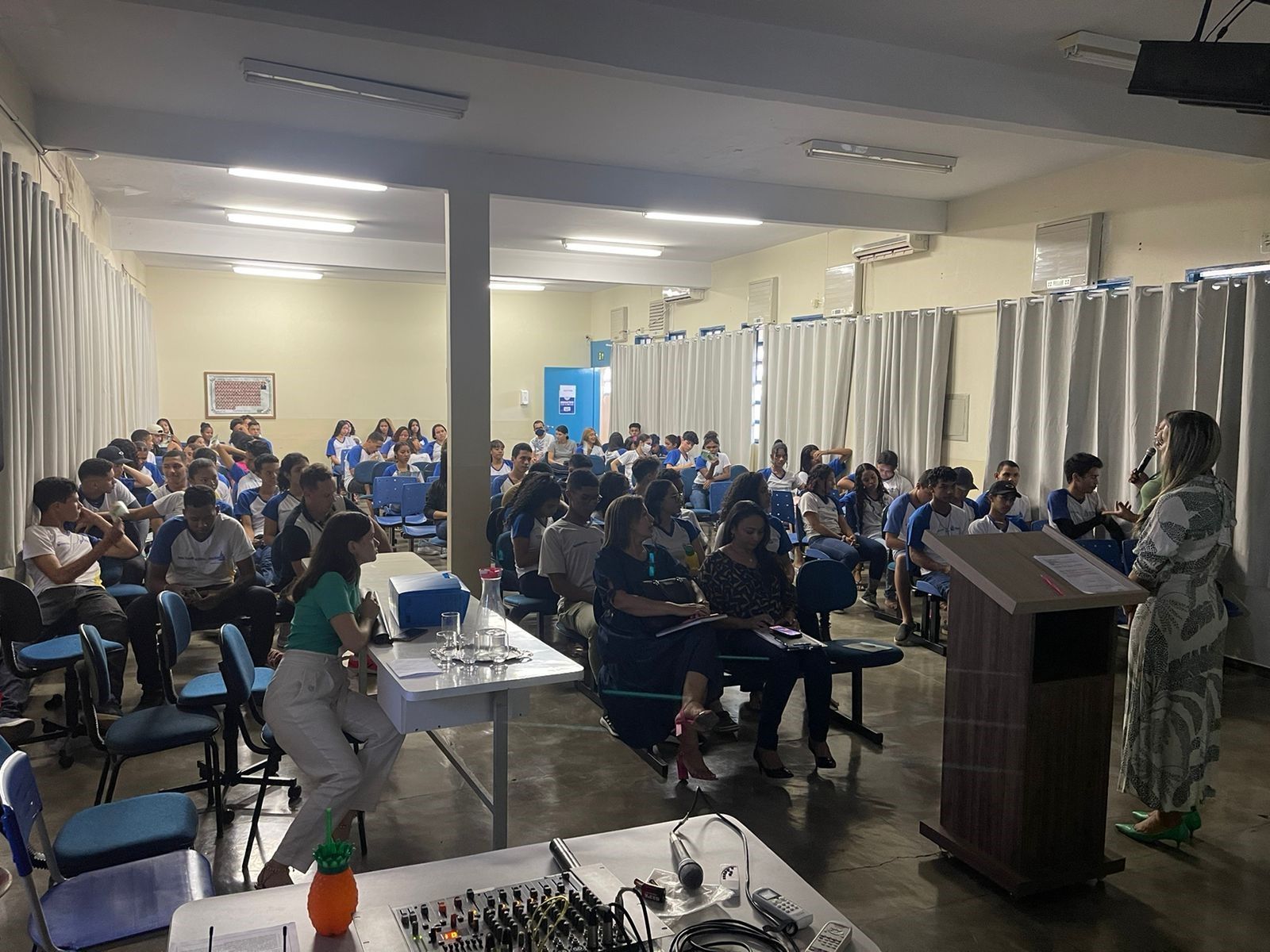 Participaram 74 estudantes das turmas do último ano do Ensino Médio e dos 7º e 8º anos do Ensino Fundamental