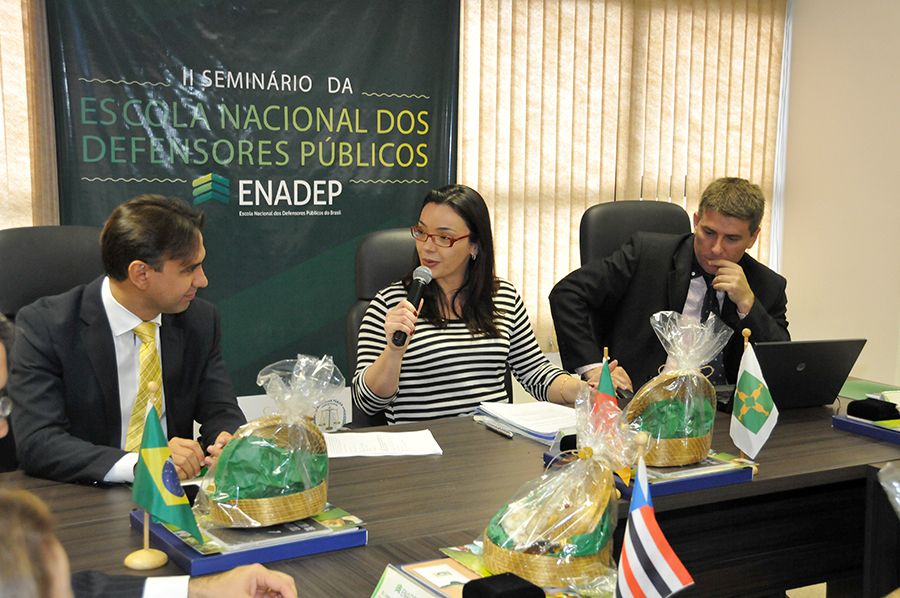 Defensor público geral, Marlon Amorim,  presidente da ANADEP, Patricia Kettermann  e o presidente da ADEPTO, Fábio Monteiro