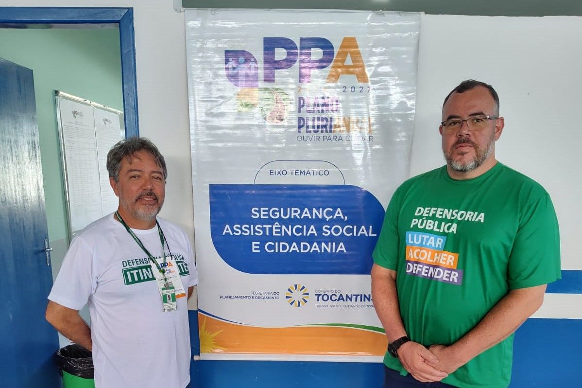 Participaram dos debates técnicos o superintendente de Administração e Finanças da DPE-TO, Francisco Carlos Gois Nonato (D) e o coordenador de Planejamento, João Paulo Maya Barbosa