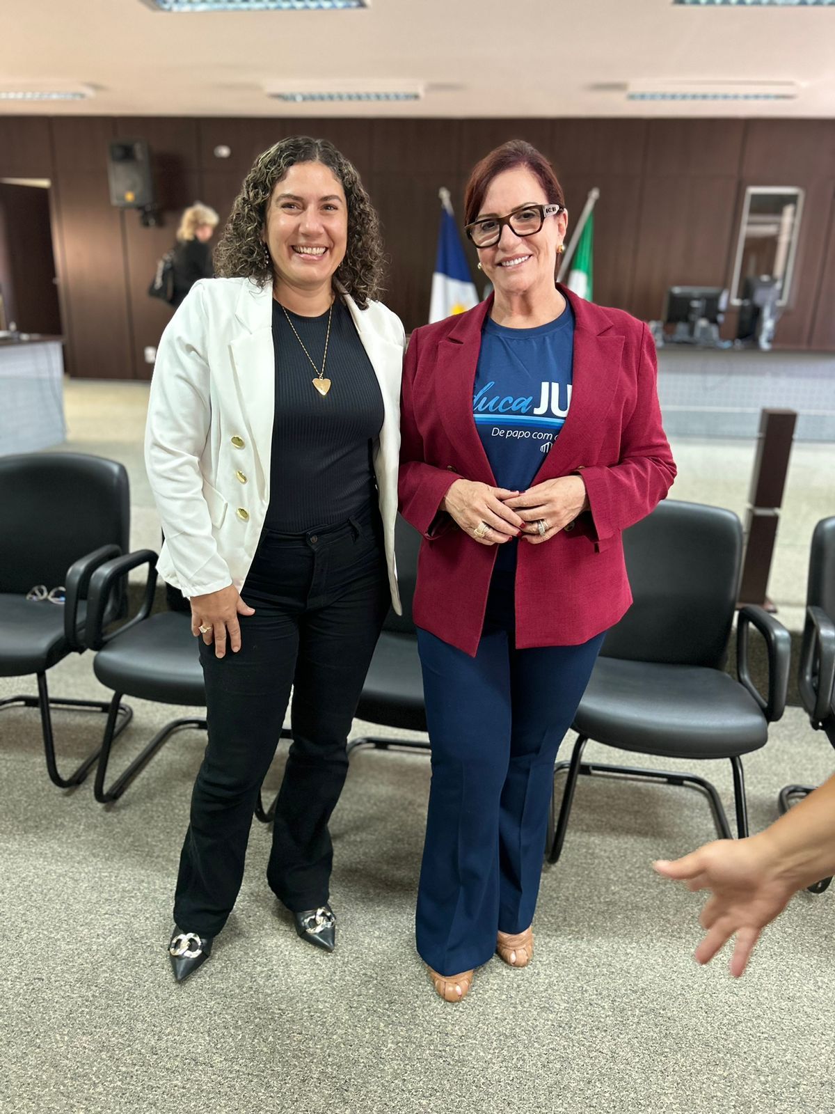 A defensora pública Pollyana Lopes e a presidente do TJTO, desembargadora Etelvina Maria Sampaio