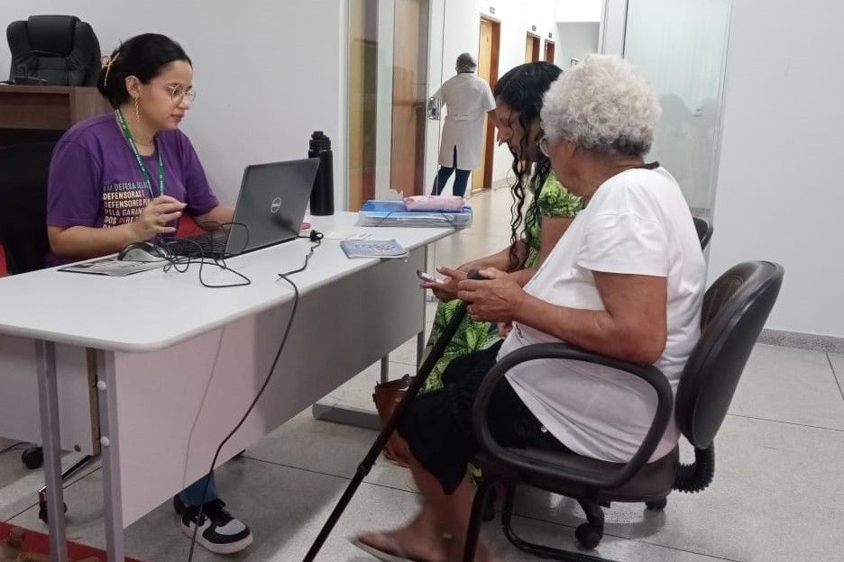 Assistidas sendo atendidas em Santa Rita do Tocantins