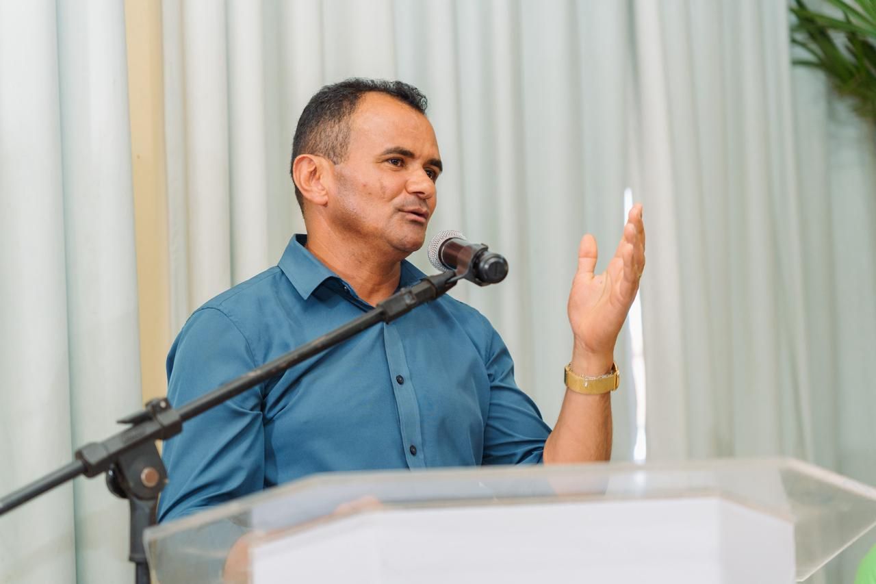 Prefeito de Mateiros, Pastor João Martins Neto, em discurso durante inauguração do "Justiça Bem Aqui"