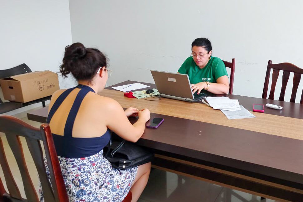 Assistida em atendimento no itinerante em Caseara