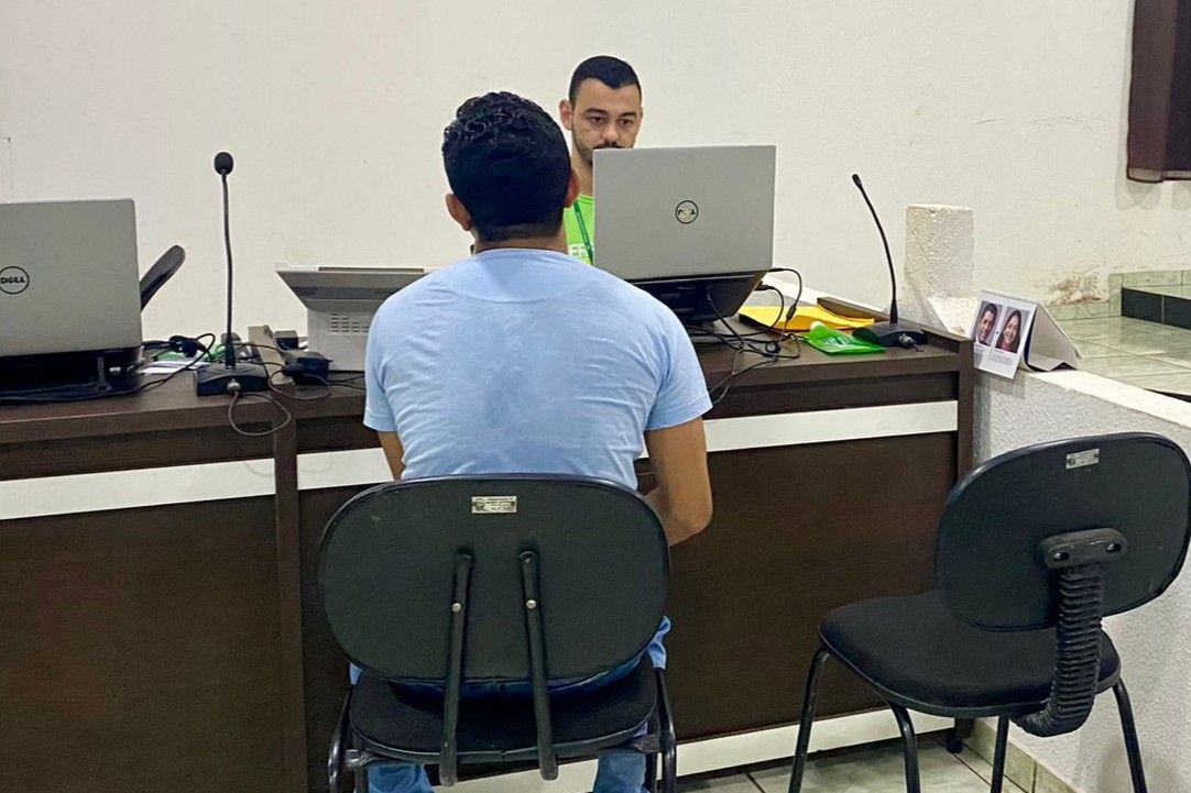 Assistido sendo atendido no itinerante em São Bento do Tocantins