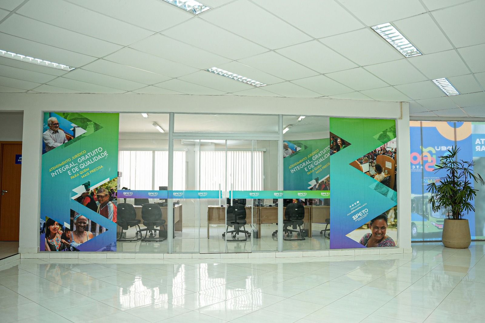 Sala de atendimento para realizar as assistências iniciais à população hipossuficiente palmense.
