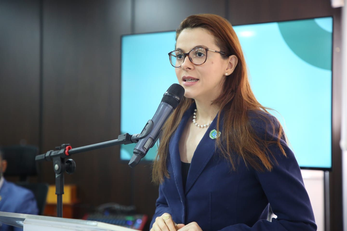 Defensora pública Isabella Faustino Alves presente na solenidade