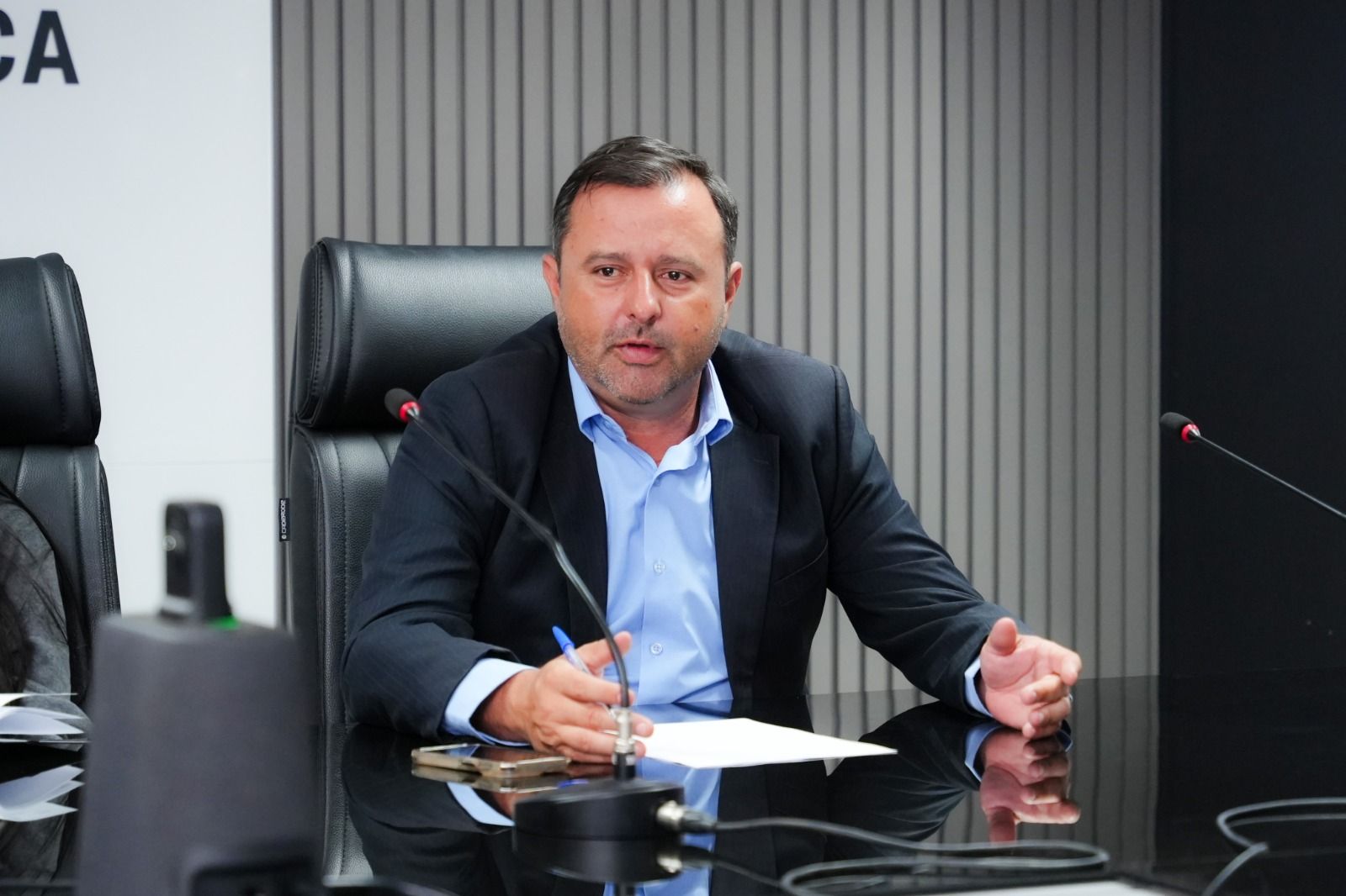 A reunião foi conduzida pelo coordenador do Nuamac Palmas, defensor público Arthur Luiz Pádua Marques