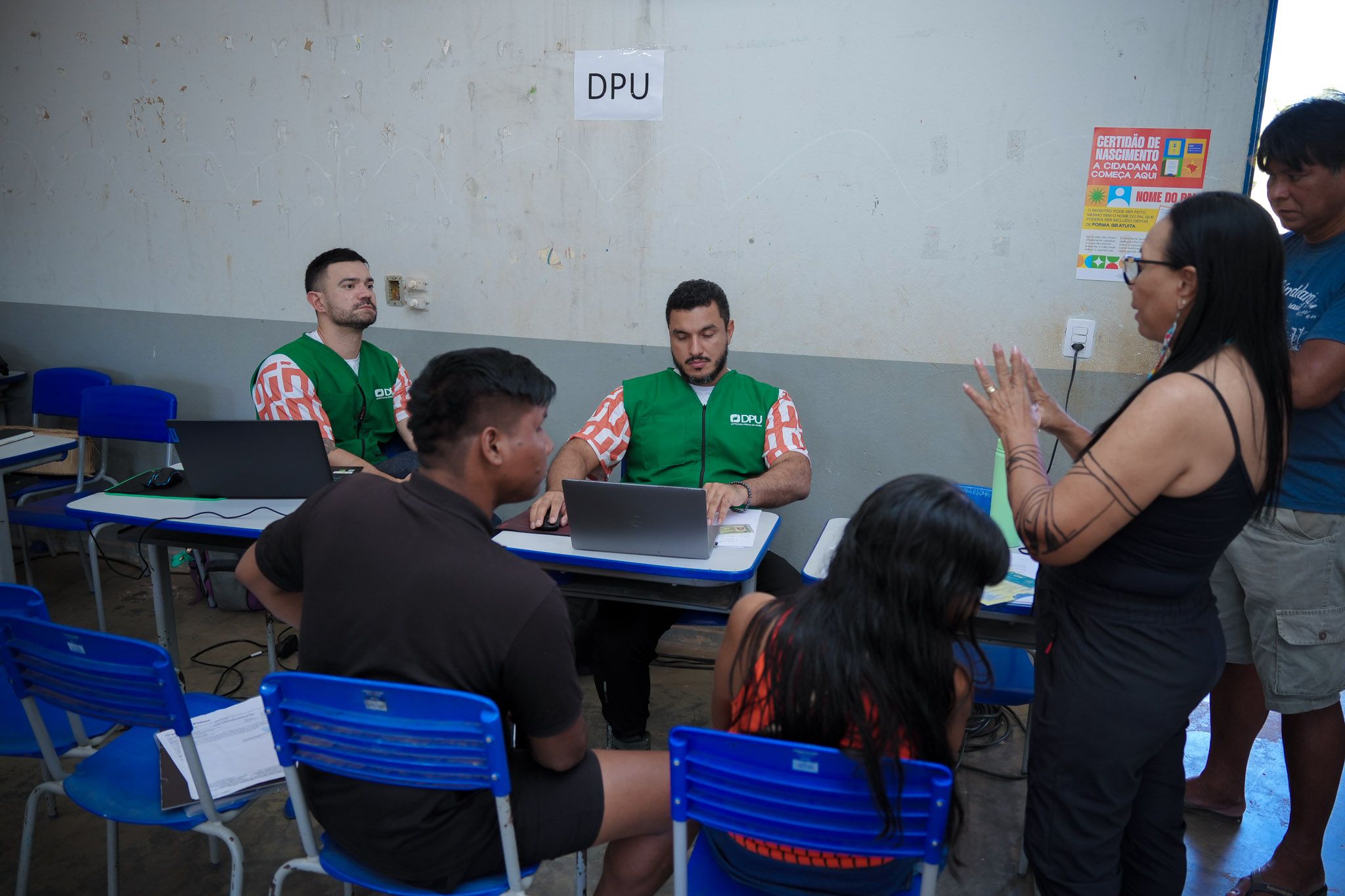 Atendimento da DPU, parceira da DPE-TO no atendimento na Aldeia Santa Isabel do Morro