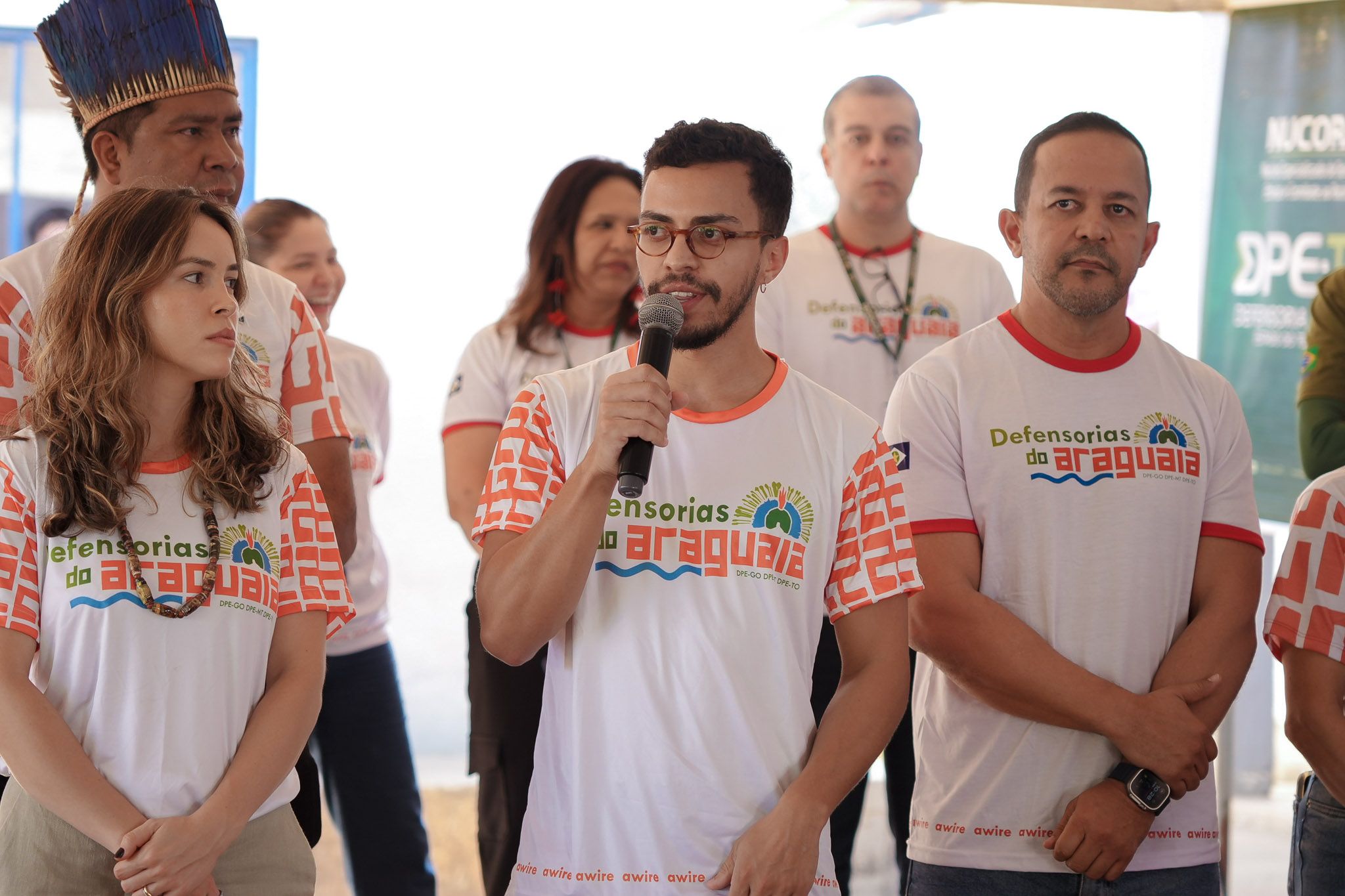 O defensor público de Goiás, Breno de Araújo Assis, durante momento de fala na abertura das atividades