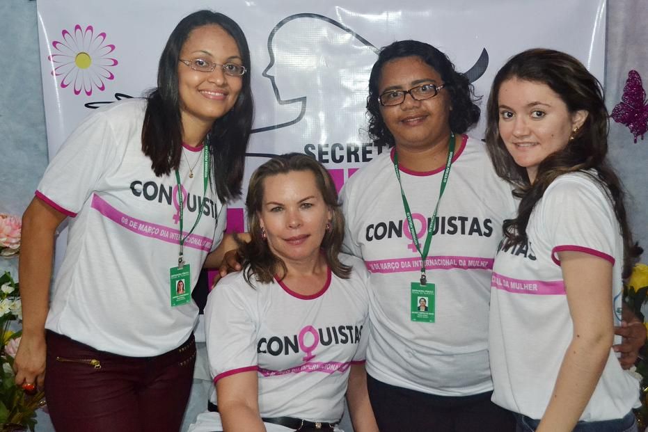 Com a secretária da Mulher, Clemilda Borges